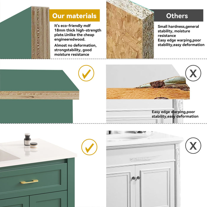 Bathroom Vanity With Sink Combo, 4 Soft Close Doors And 4 Drawers