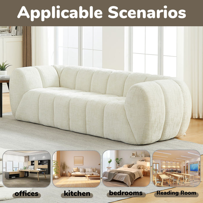 Quilted Cloud Sofa, Three-Seater - Beige