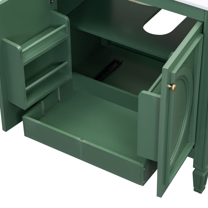 Bathroom Vanity With Sink With 2 Doors And Adjustable Shelf