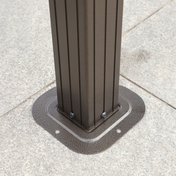 Grill Hardtop Gazebo Outdoor Metal Hard Top Gazebo, Permanent Bbq Gazebo With Galvanized Steel, Aluminum Framed Pavilion With Shelves - Dark Brown