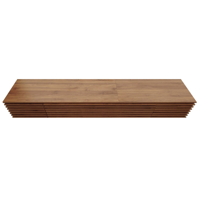 TV Stand, Entertainment Center With Cable Management And Soft Closing Hinges - Walnut