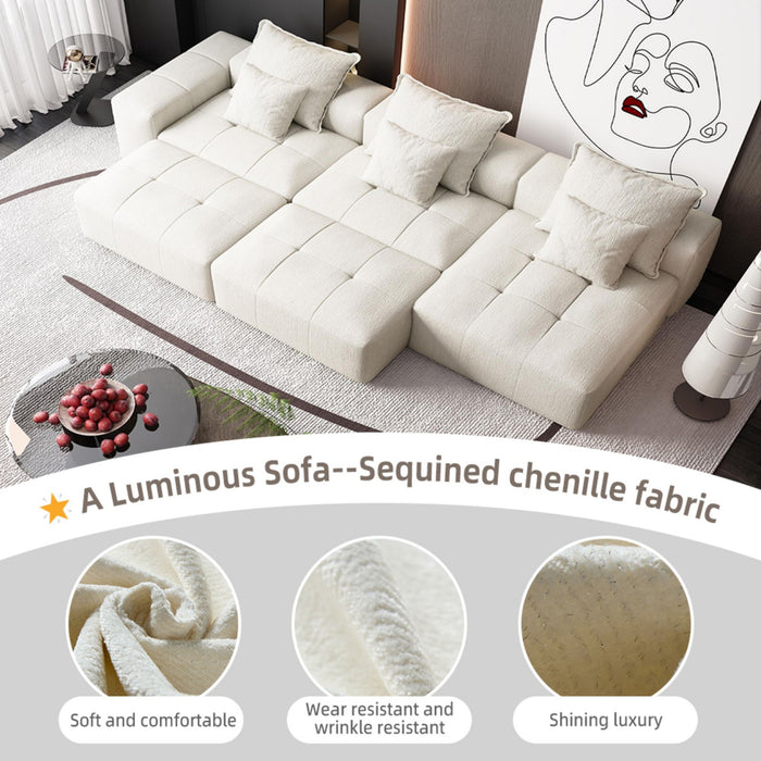 Modern Oversized Diy Combination Modular Sectional Sofa With Pillows
