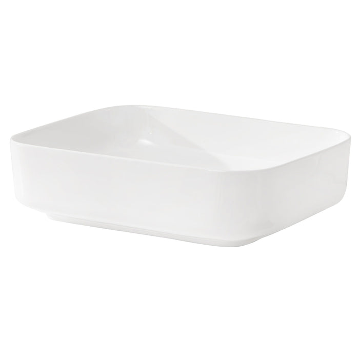 Rectangular Vessel Bathroom Sink, Modern - White