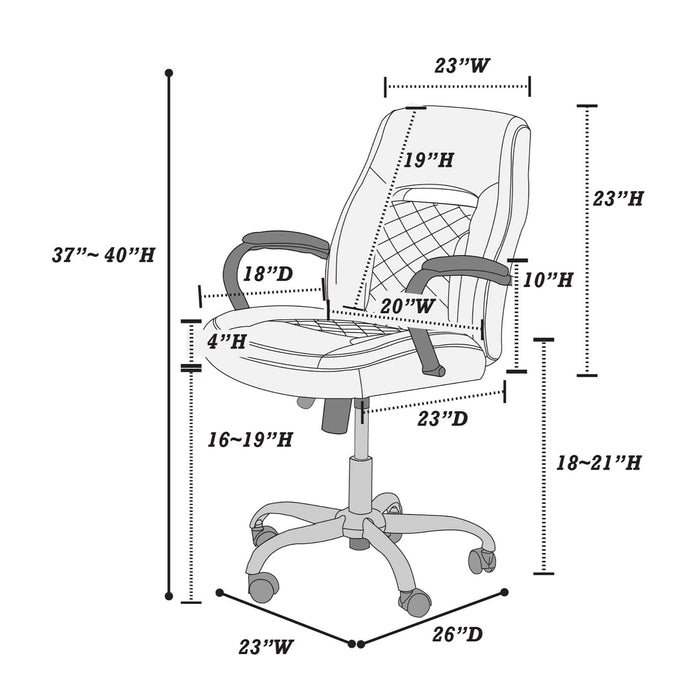 Ergonomic Office Chair With Armrests, Adjustable Design - Black / Blue