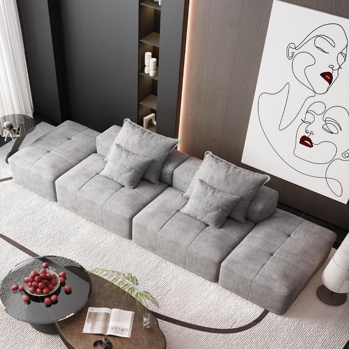 Modern Oversized, Modular Sectional Sofa With Pillows