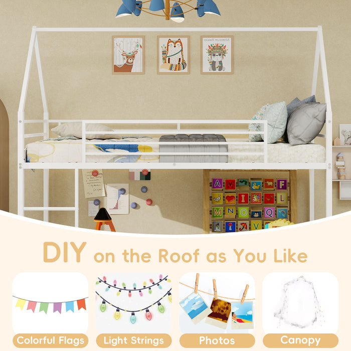 Bunk Bed With Safety Guardrails, No Box Spring Needed