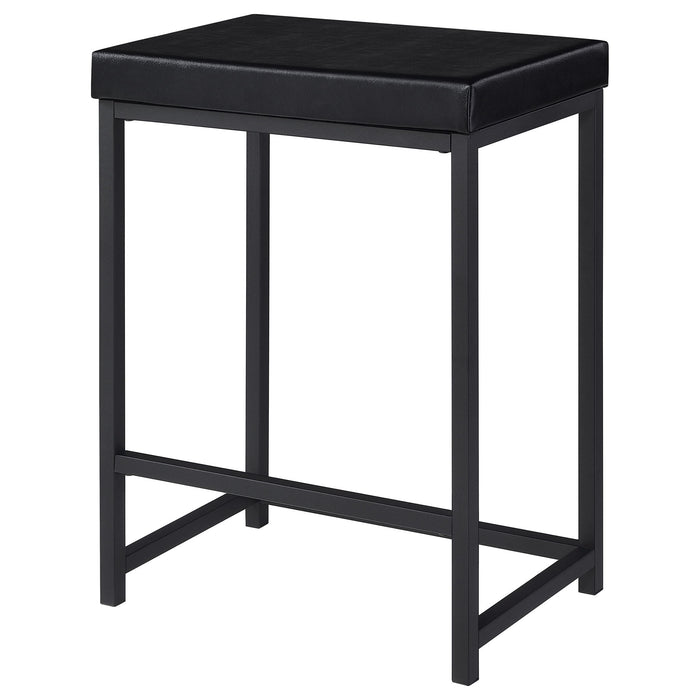 Klekner - 4 Piece Counter Height Table Set With Nesting Tables And Backless Stools - Charcoal
