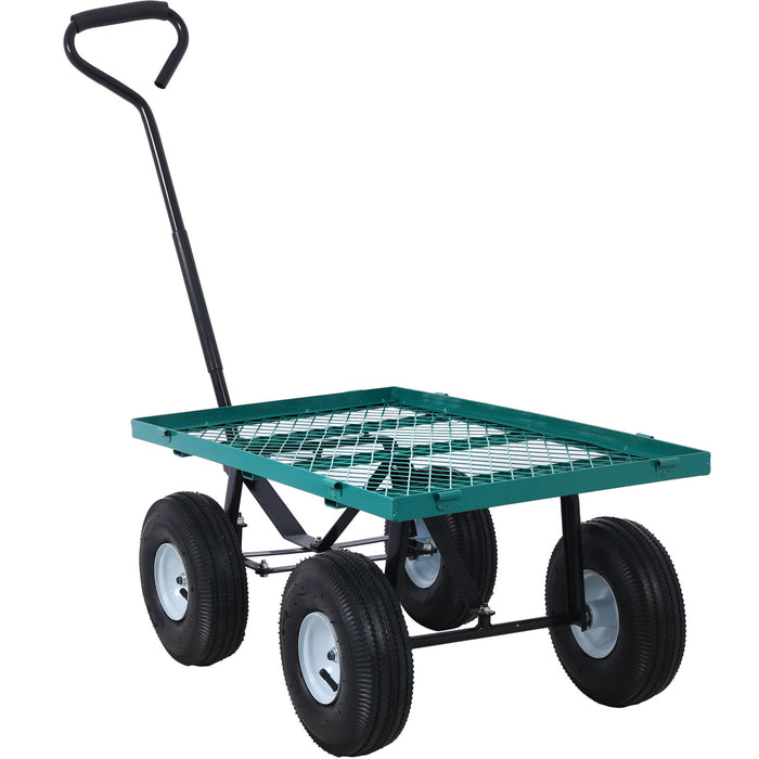 Heavy Duty Steel Garden Cart With Mesh Sides