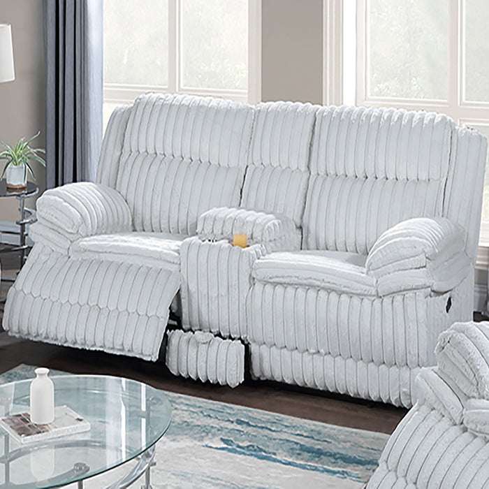 Contemporary Motion Loveseat With Console Storage