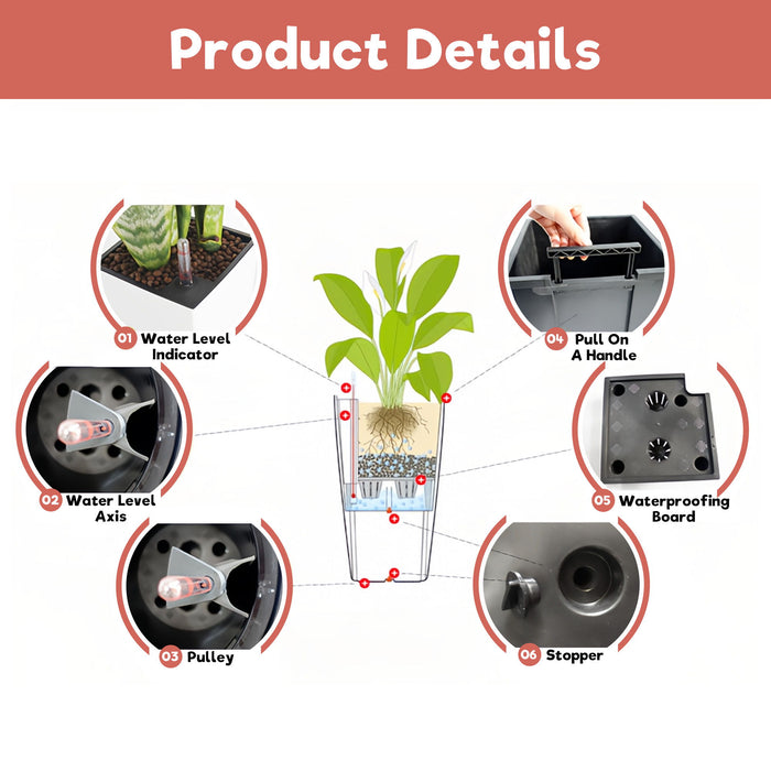 Indoor Outdoor Planter With Automatic Watering System