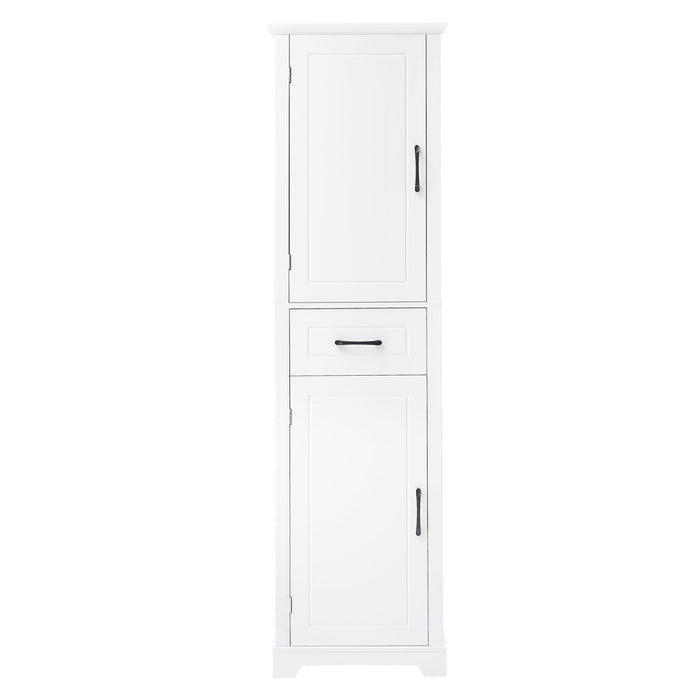 Tall Freestanding Bathroom Storage Cabinet With 2 Doors And Adjustable Shelves