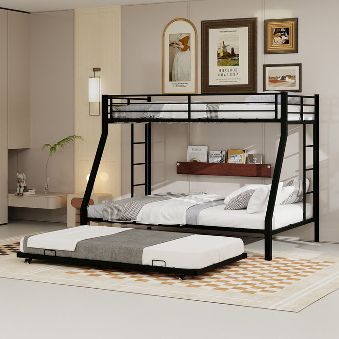 Bunk Bed For Kids, Convertible Frame With Ladders & Guardrail