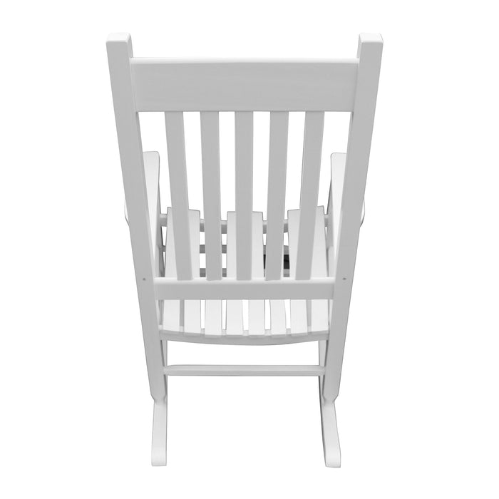 Classic Wooden Porch Rocker Chair White Populus Wood Comfortable Design