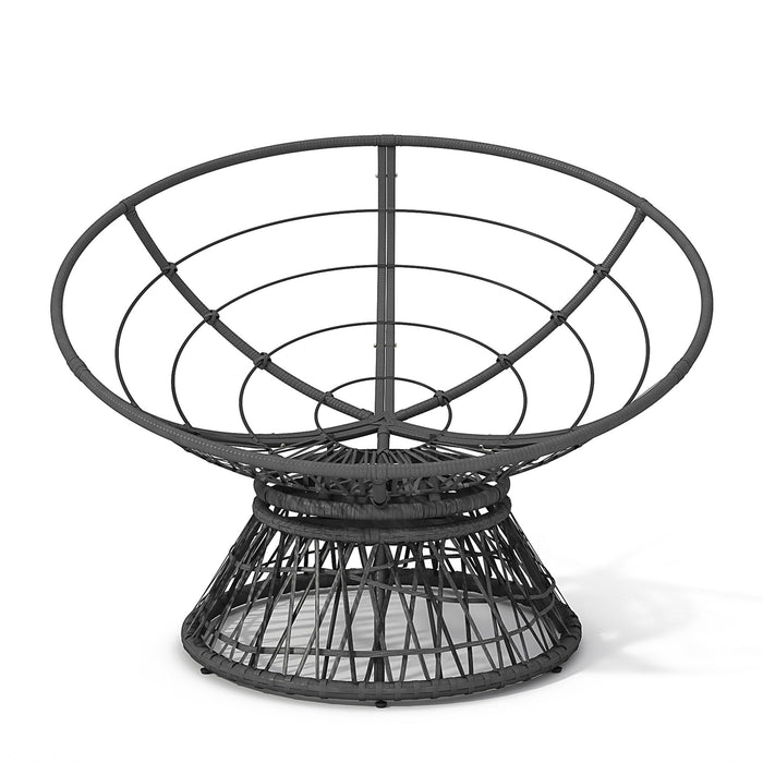 Ergonomic Wicker Chair With Cloud Thick Density Cushion, 3 Proof Cover High Capacity Iron Frame Fluid 360° Swivel