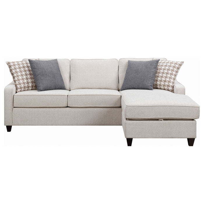 Isla - L-Shaped Sectional Sofa With Pillows - Beige