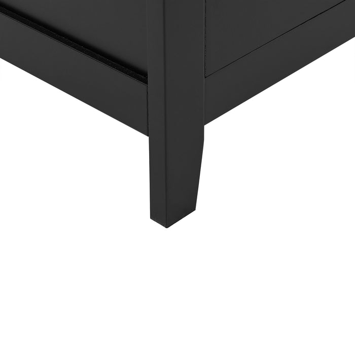 Elegant Bathroom Floor Storage Cabinet With 4 Doors, Adjustable Shelves