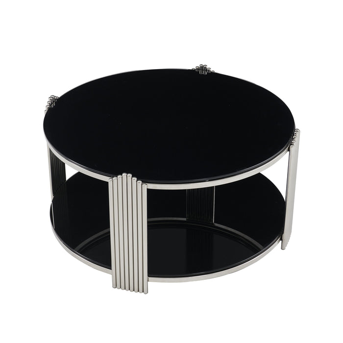 Round Table With Double Layer Storage