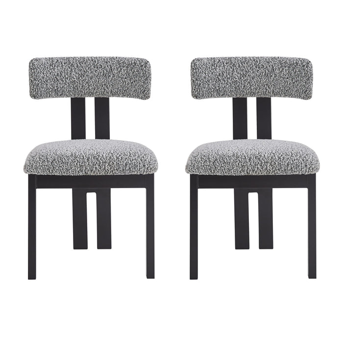 Modern Upholstered Armless Dining Chairs With Metal Legs