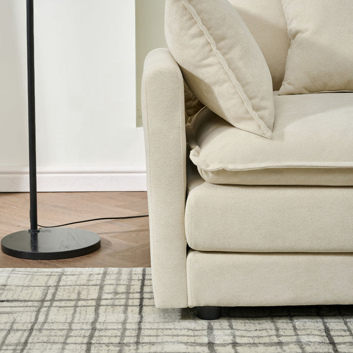 Modular Ottoman Style Deep Seat Sofa With Cushions