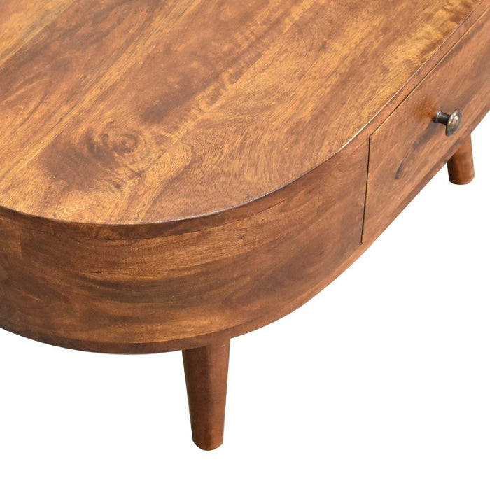 Mini Rounded Coffee Table - Chestnut