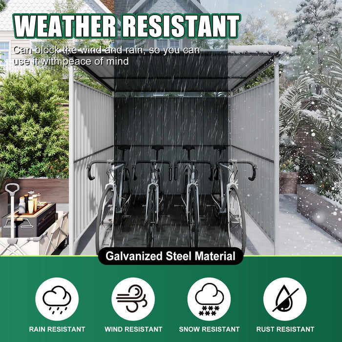 Outdoor Pergola, Bike Storage Shed, Grill Gazebo For Patio - Gray