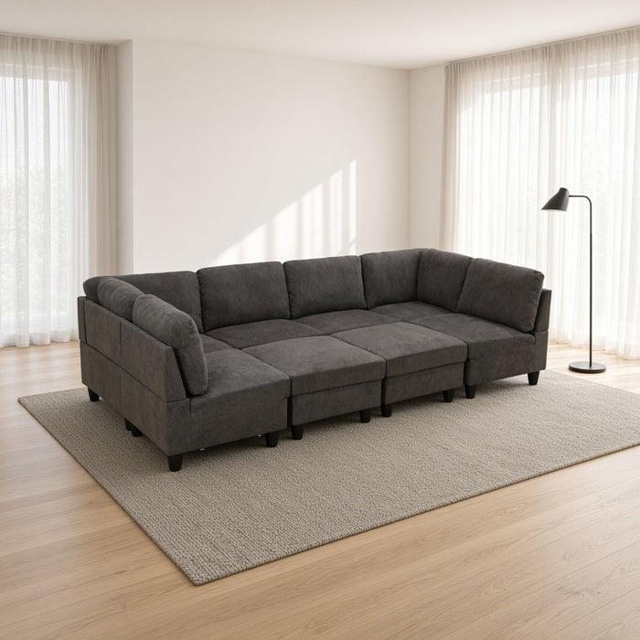 8 Piece Modular U - Shape Sectional Sofa