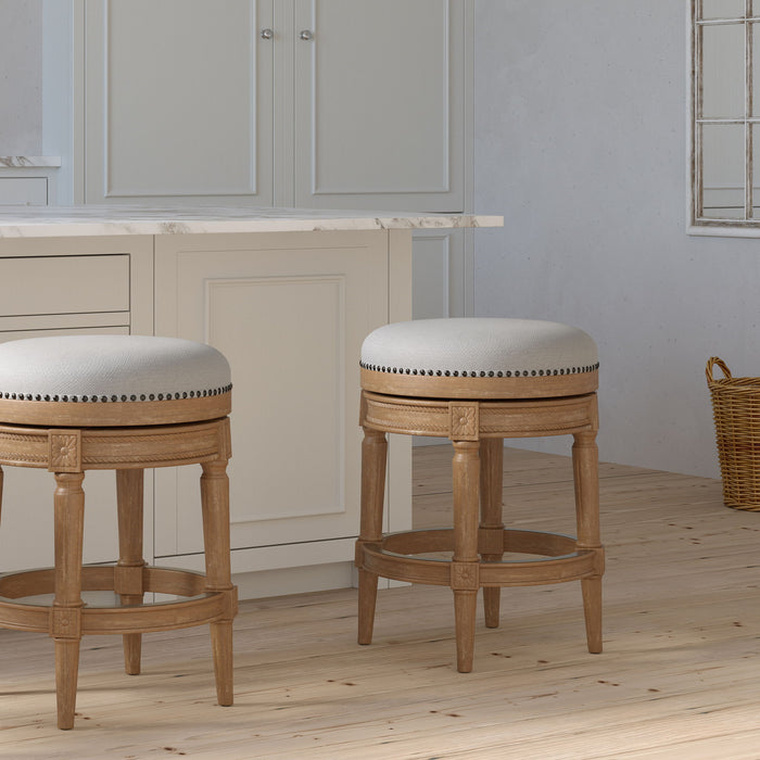 Rustic Elegance Backless Swivel Stool