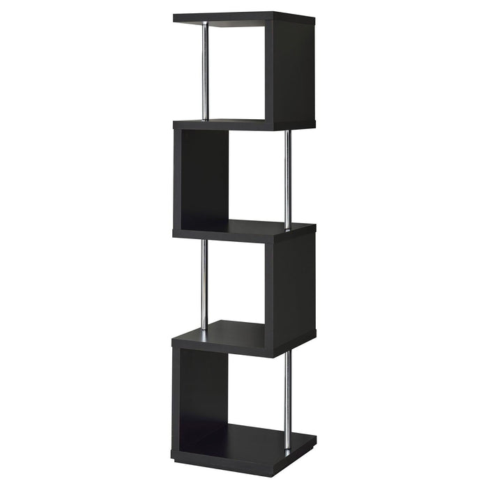 4 Tier Bookcase With Accents - Black