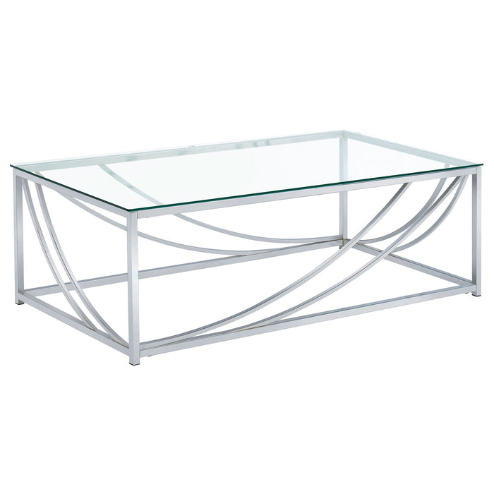 Kempton - 3 Piece Coffee And End Table Set - Chrome
