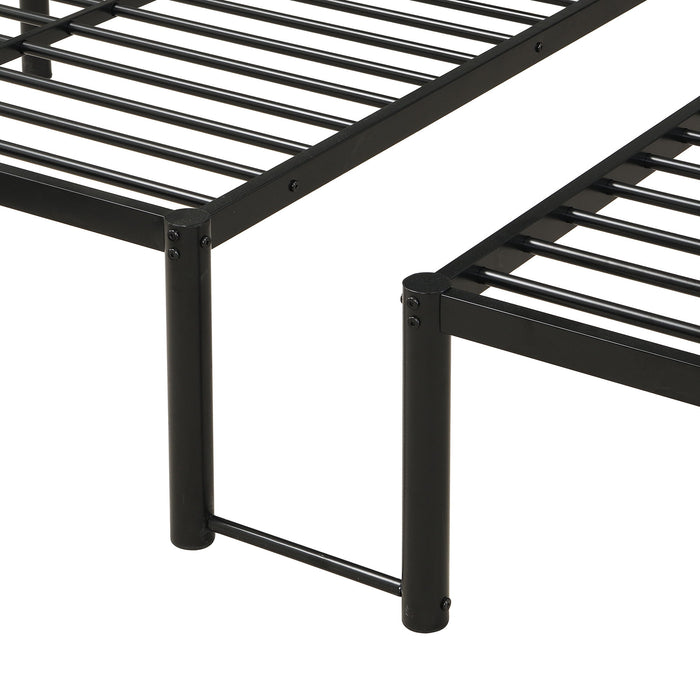 Twin Over Twin Over Twin Triple Bunk Bed With Safety Rails And Storage Shelf - Black