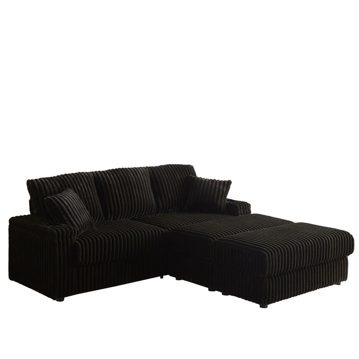 3 Seater Sofa With 2 Ottomans For Living Room
