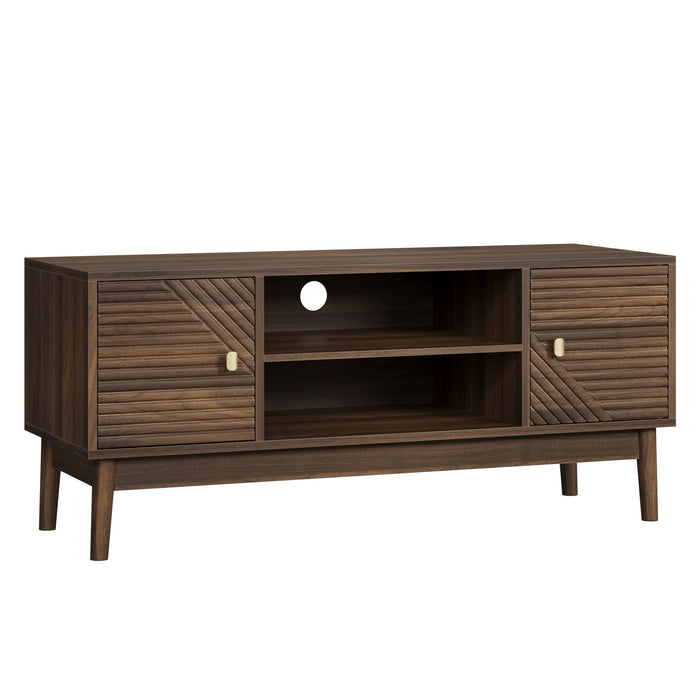 TV Stand, Entertainment Center With Storage, Media Console Table For Living Room - Walnut