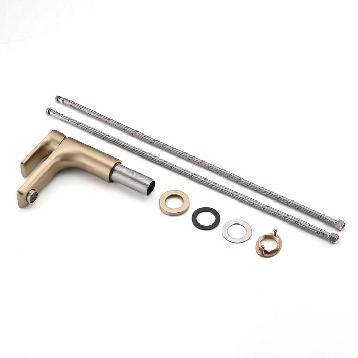 Modern Bathroom Sink Faucet Single Handle Brass Countertop Mount