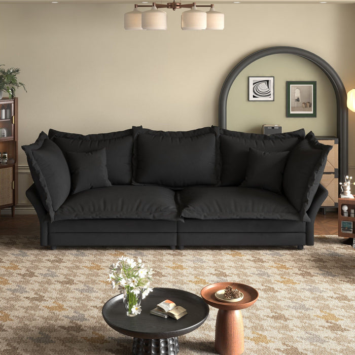 Modern Comfy Upholstered Sofa Cloud Couch, Deep Seat Couches With Multiple Large Soft Pillows