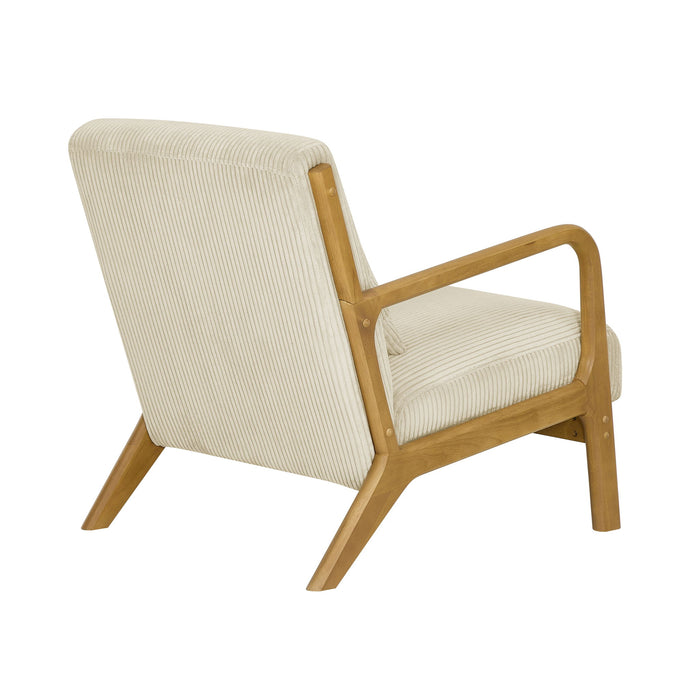 Upholstered Armchair With Back Support Pillow