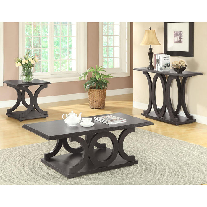 C Shaped End Table With Storage Shelf - Brown