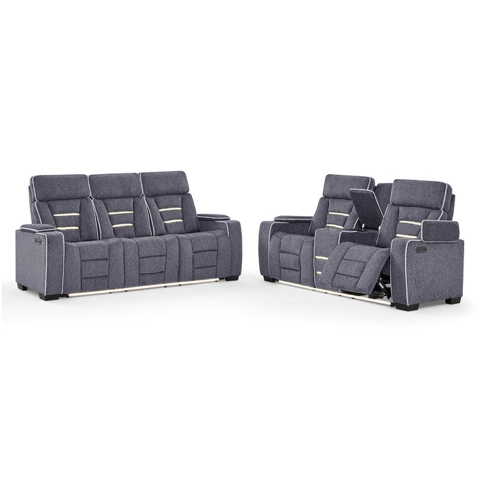 Austin - Console Reclining Loveseat With Storage Arms - Gray