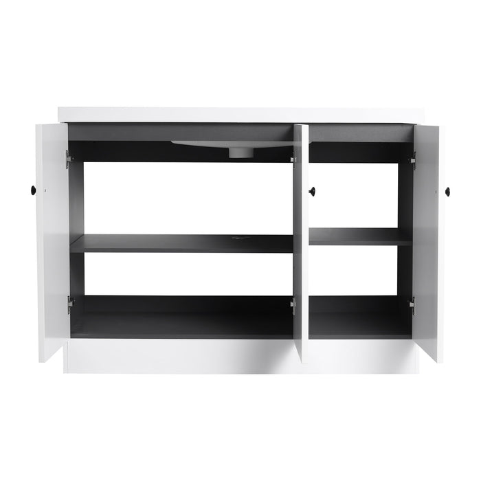 Contemporary Freestanding Bathroom Vanity With Resin Sink & Soft-Close Cabinet Doors