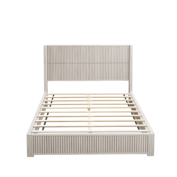 Platform Bed Frame With Headboard, Floor Standing Design