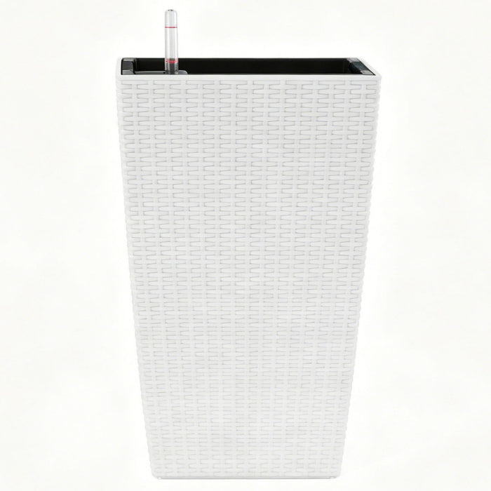 Square Large Planter With Automatic Watering System For Home And Garden (Set of 2) - White