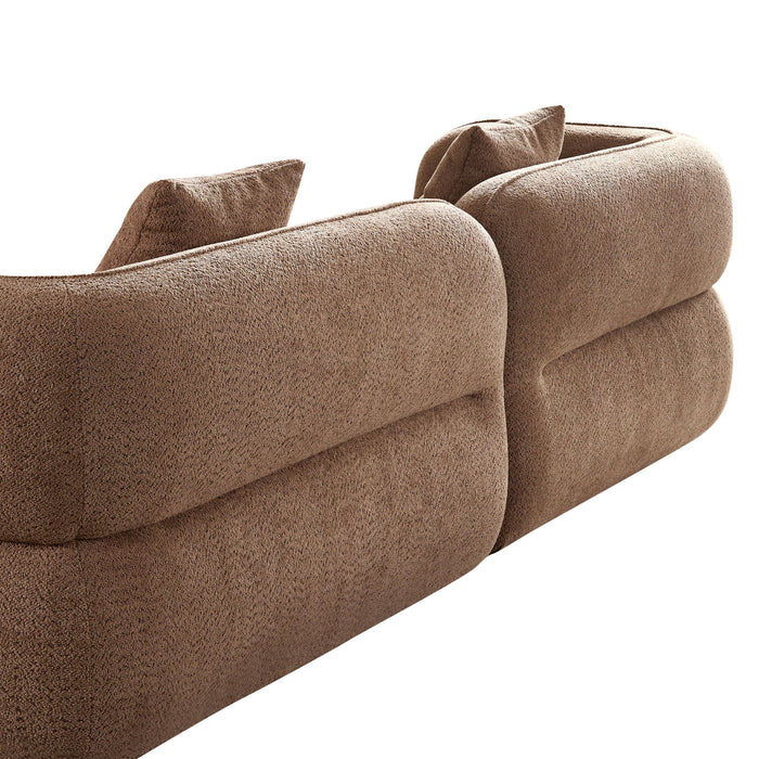Sectional Sofa With Durable Fabric, Solid Wood Frame, And High Density Sponge Fill
