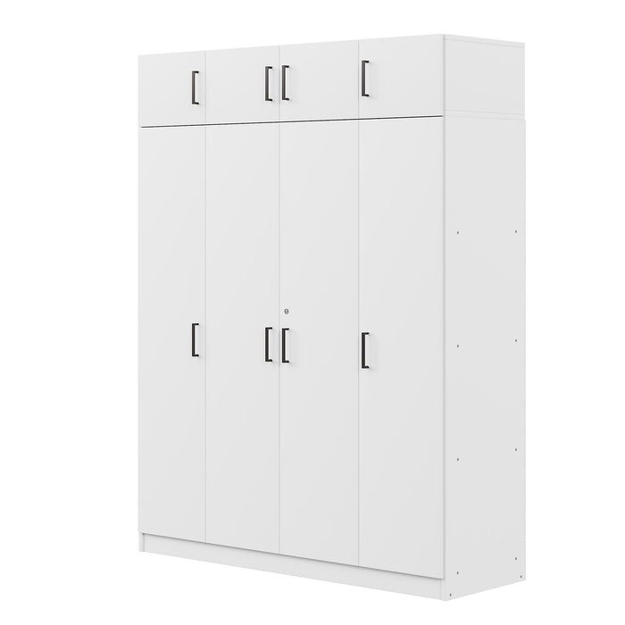 Contemporary 4 Door Wardrobe With 1 Drawer And Top Cabinet