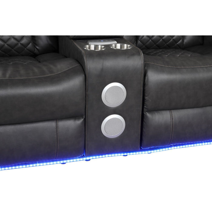 Benz - Power Reclining Loveseat With LED Lighting And Built In USB