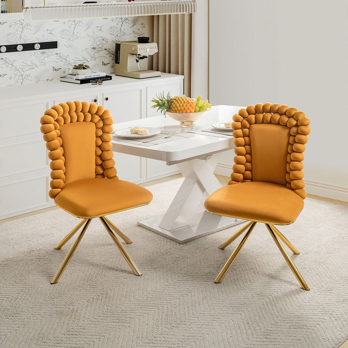 Upholstered Swivel Dining Chairs (Set of 2)