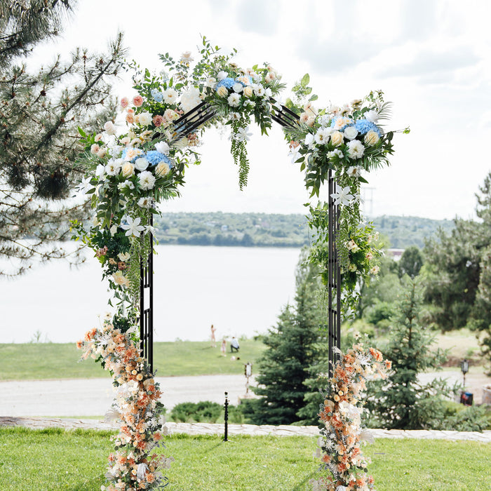 Garden Arch With Adjustable Width Climbing Plants Support - Black