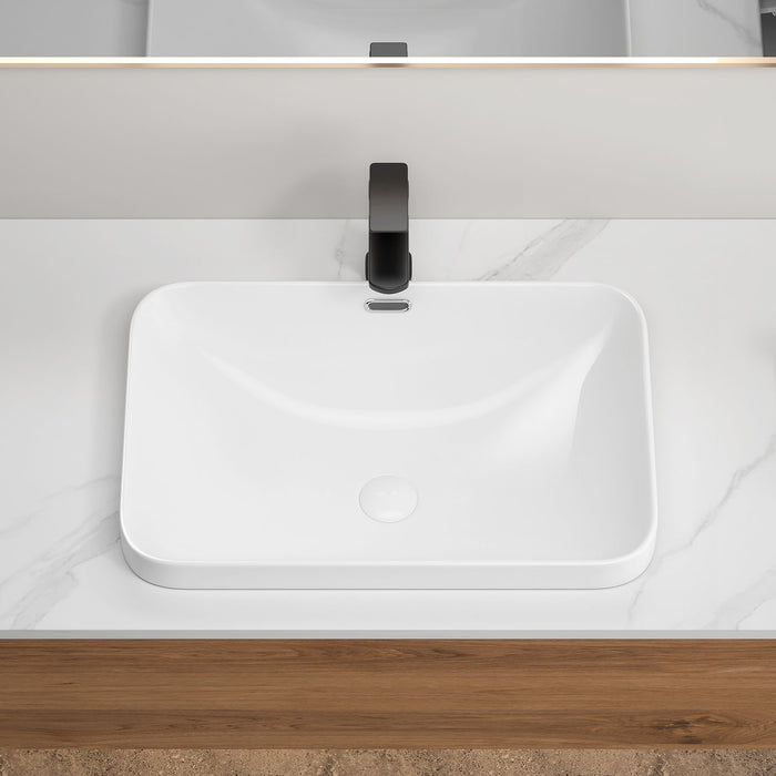Undermount Bathroom Sink, Vessel Basin For Vanity Countertop - Milk White