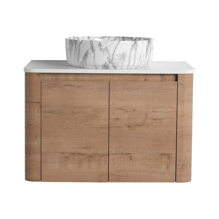 Wall Mounted Bathroom Vanity With Art Sink & 1 Soft Close Door