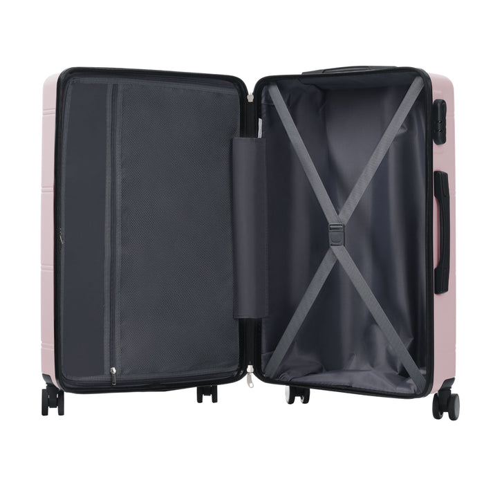 6 Piece Lightweight Hardshell Luggage Set With Double Spinner Wheels, Password Lock