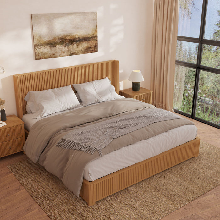 Platform Bed Frame With Headboard, Floor Standing Design