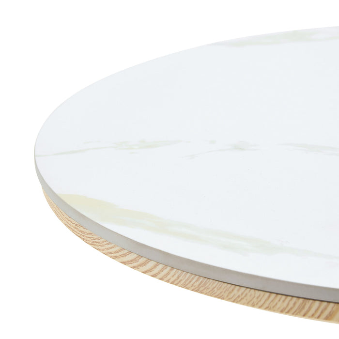 Circular Bar Table - White / Silver